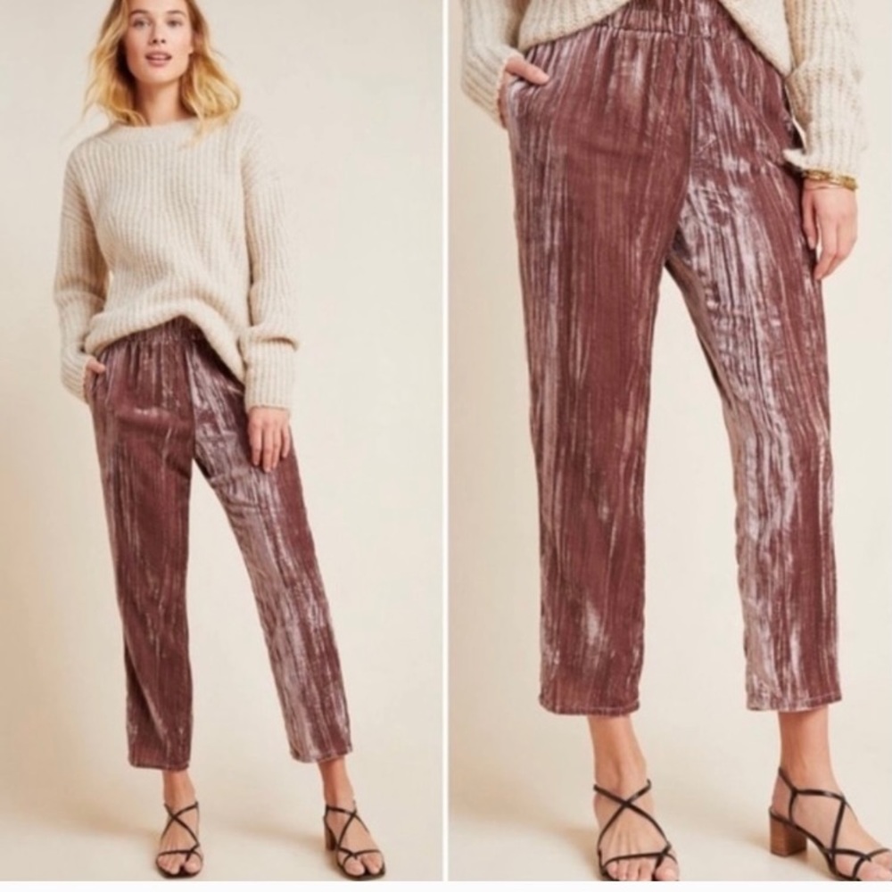Velvet like pants from Anthropology